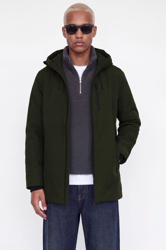 Parka larga con capucha
