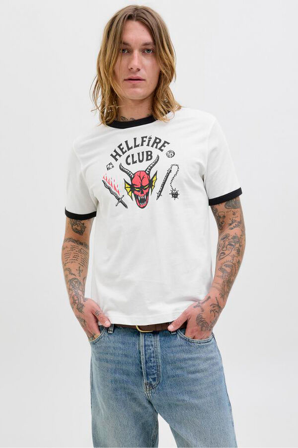 Jack & Jones T-shirt Hellfire Club branco