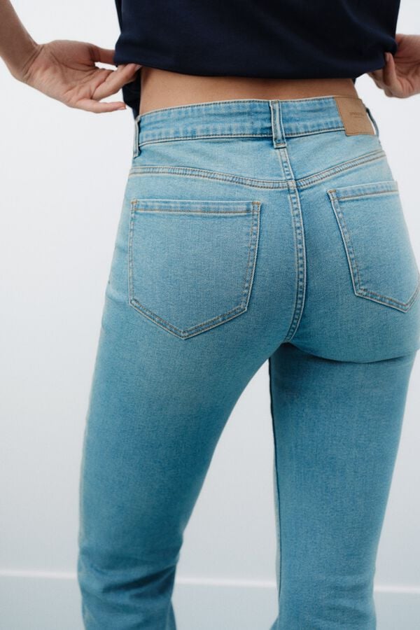 Springfield Jeans bootcut flare de cintura baixa azul