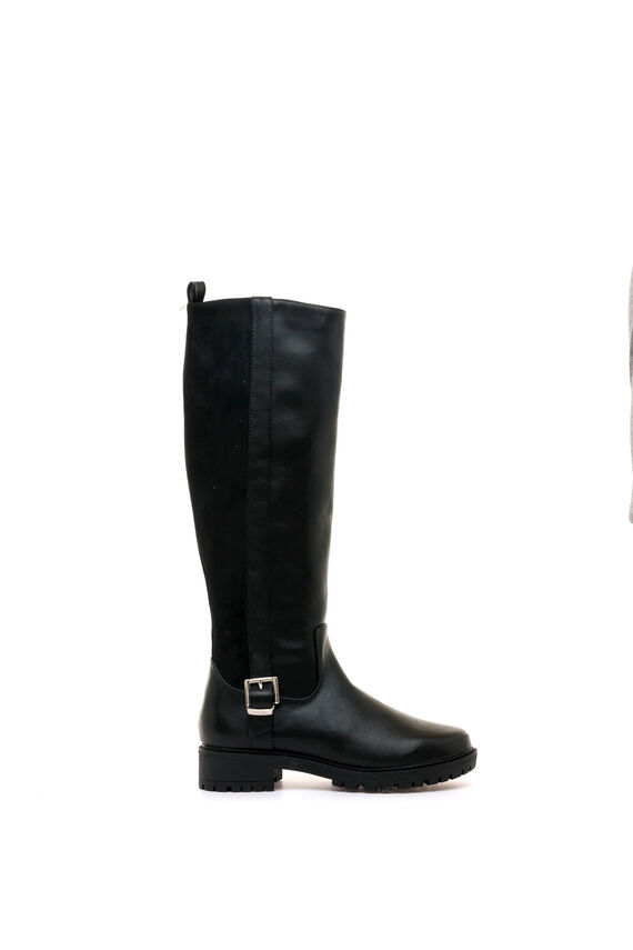 Botas altas biker hebilla y suela dentada