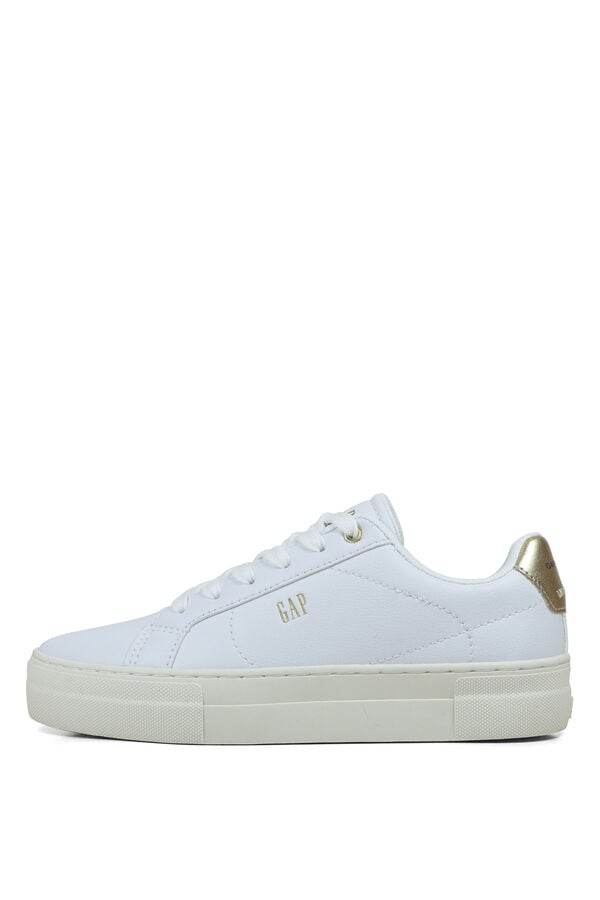 GAP Sapatilhas efeito pele logo branco