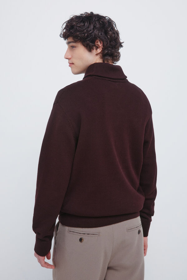 Springfield Camisola de gola estilo smoking vermelho