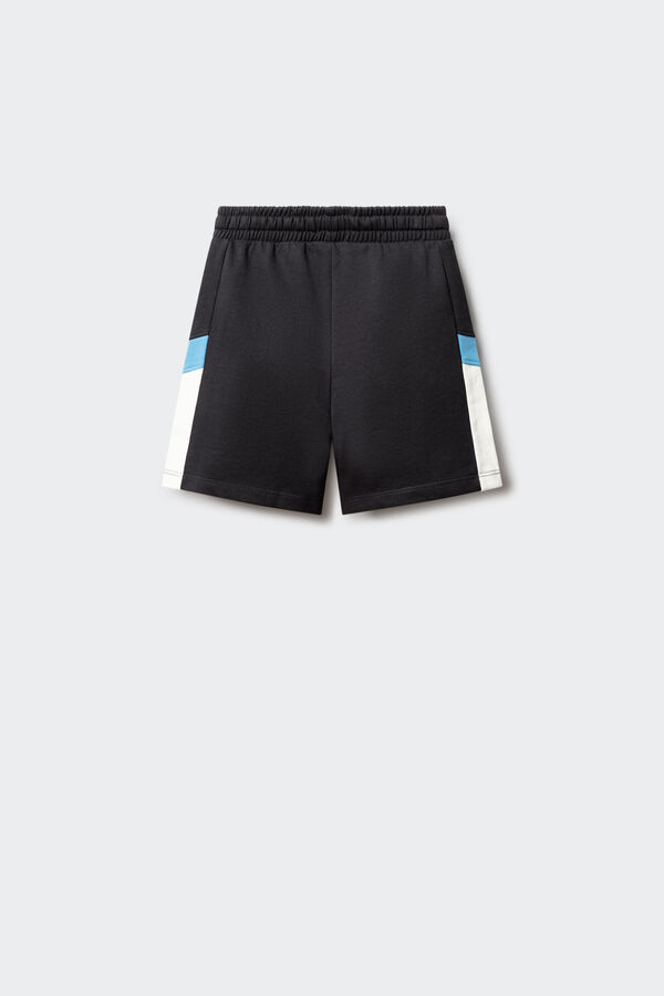 Springfield Kids Bermuda jogger com franjas para menino preto