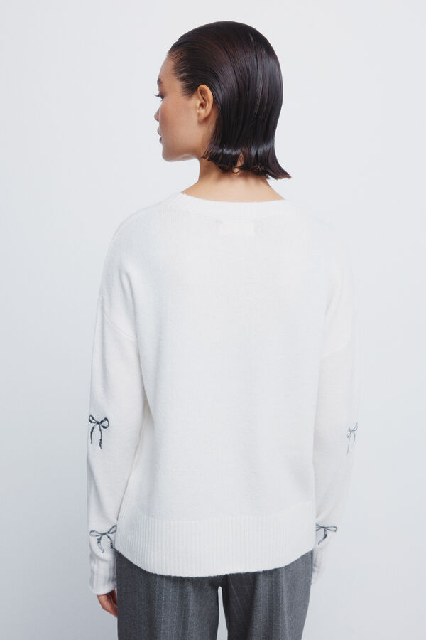 Springfield Camisola com laços de lantejoulas bege