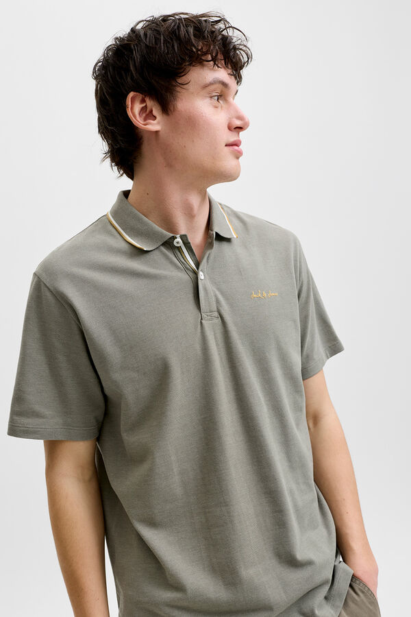 Jack & Jones Polo em piqu&eacute; com logo estampado