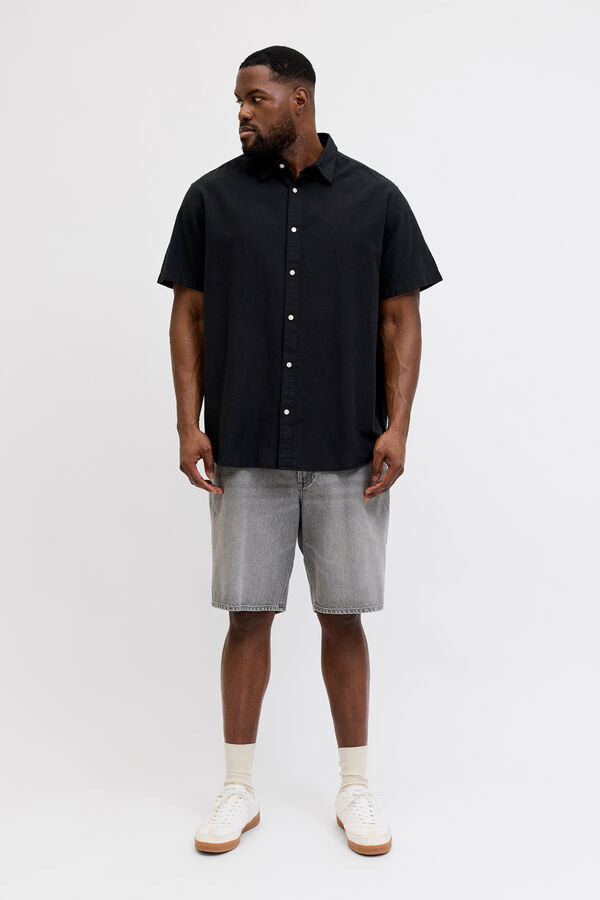 Jack & Jones PLUS Camisa em popelina de manga curta preto