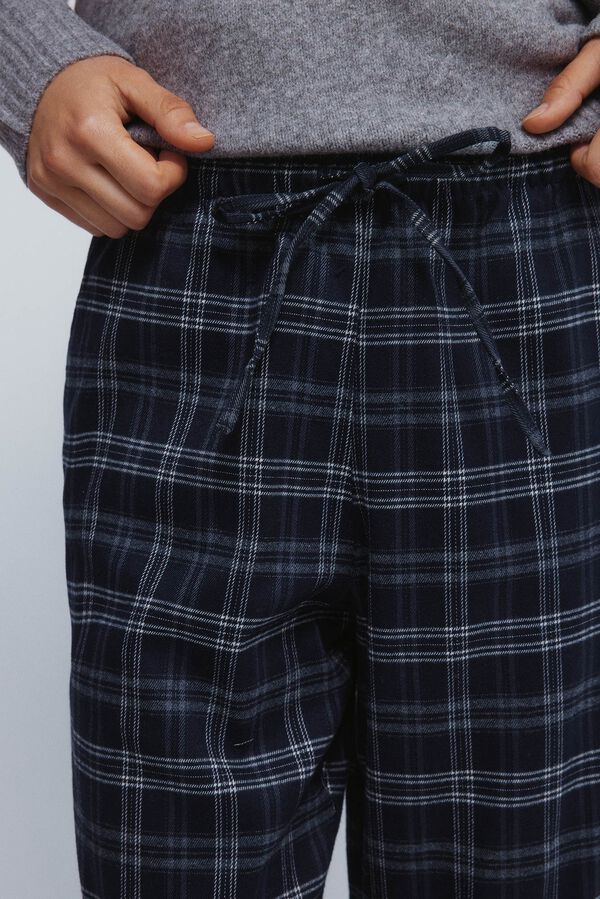 Springfield Calças jogger xadrez azul