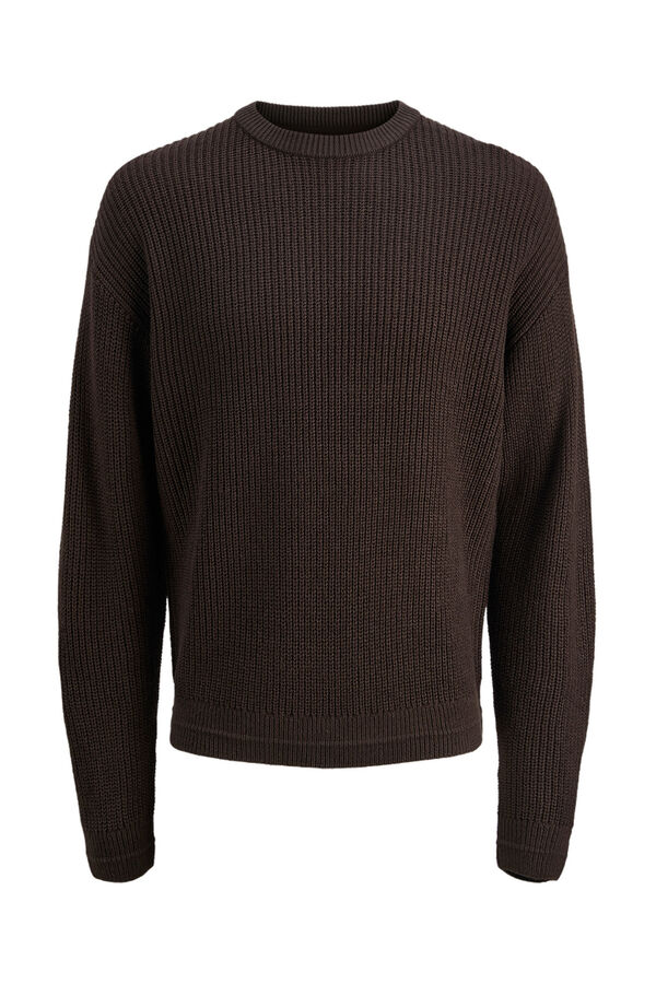 Jack & Jones Camisola b&aacute;sico de gola redonda castanho