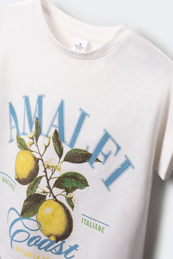 Springfield Kids Camiseta feminina Amalfi branco