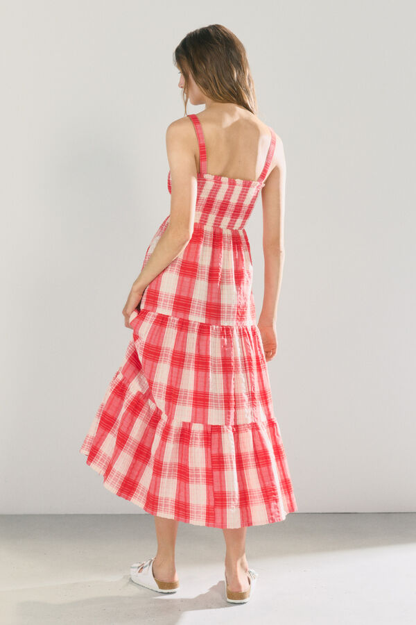 High Spirits Vestido gingham vermelho