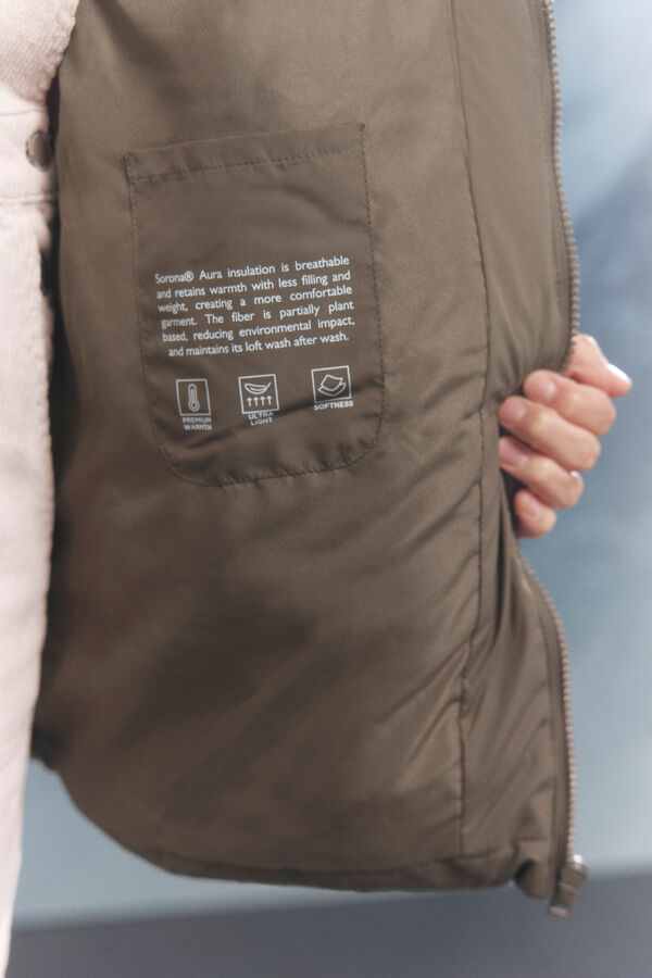 Springfield Casaco acolchoada repelente à água Sorona Aura Caqui escuro