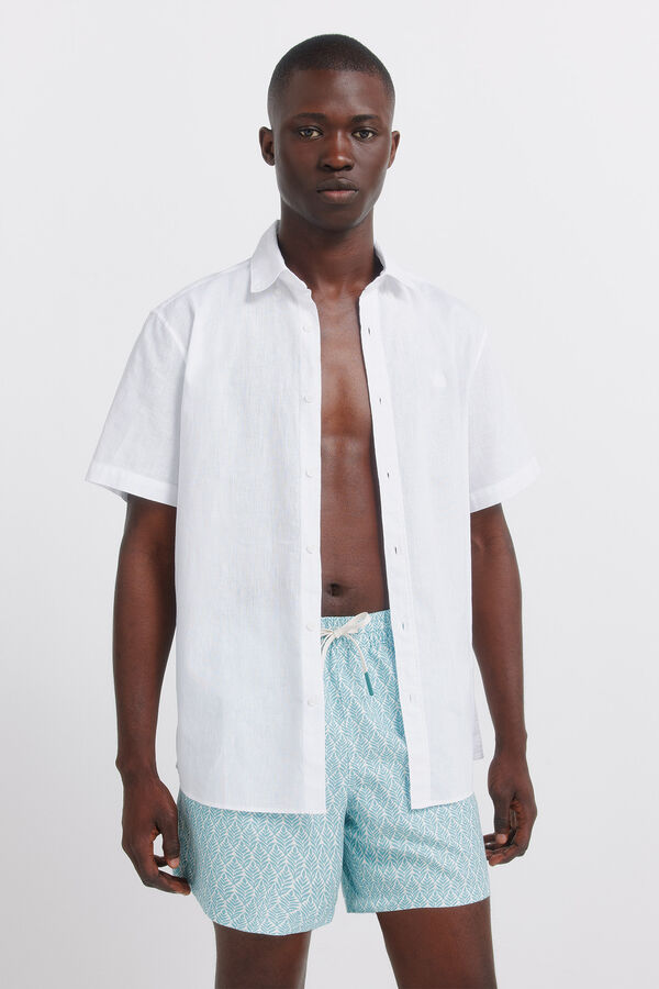 Springfield Fato de banho estampado de folhas azul