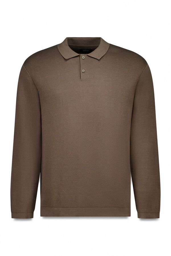 Springfield Polo shirt neck jumper with buttons nude
