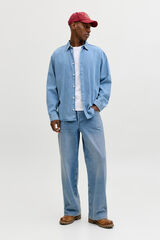 Jack & Jones Jeans perna larga cintura m&eacute;dia em algod&atilde;o azul