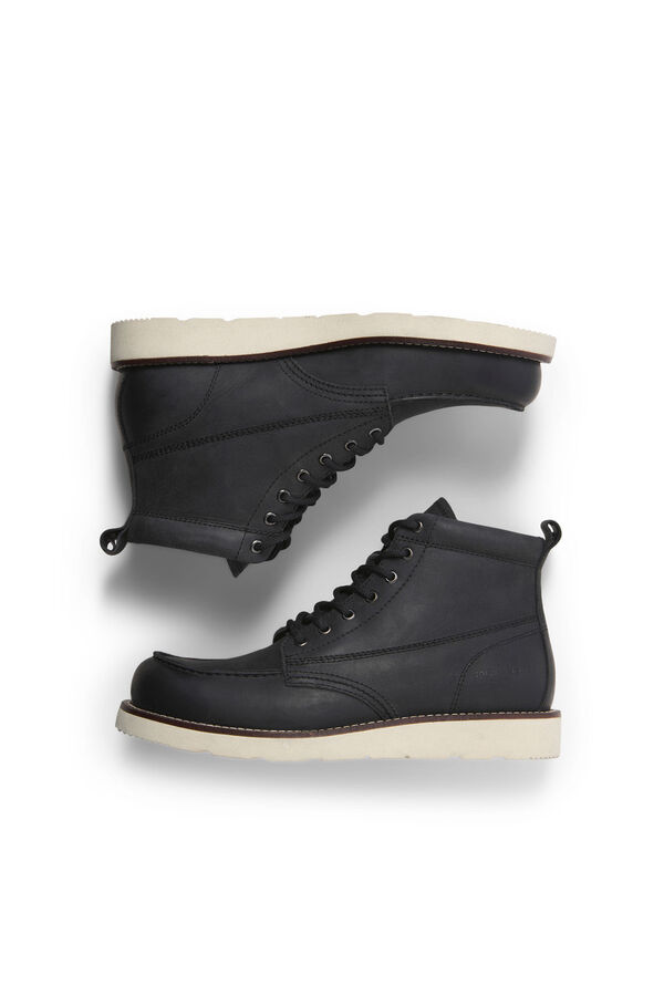 Jack & Jones Leather ankle boots with rubber sole black