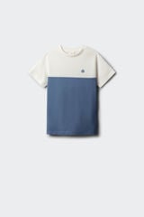 Springfield Kids T-shirt manga curta color block para menino bege