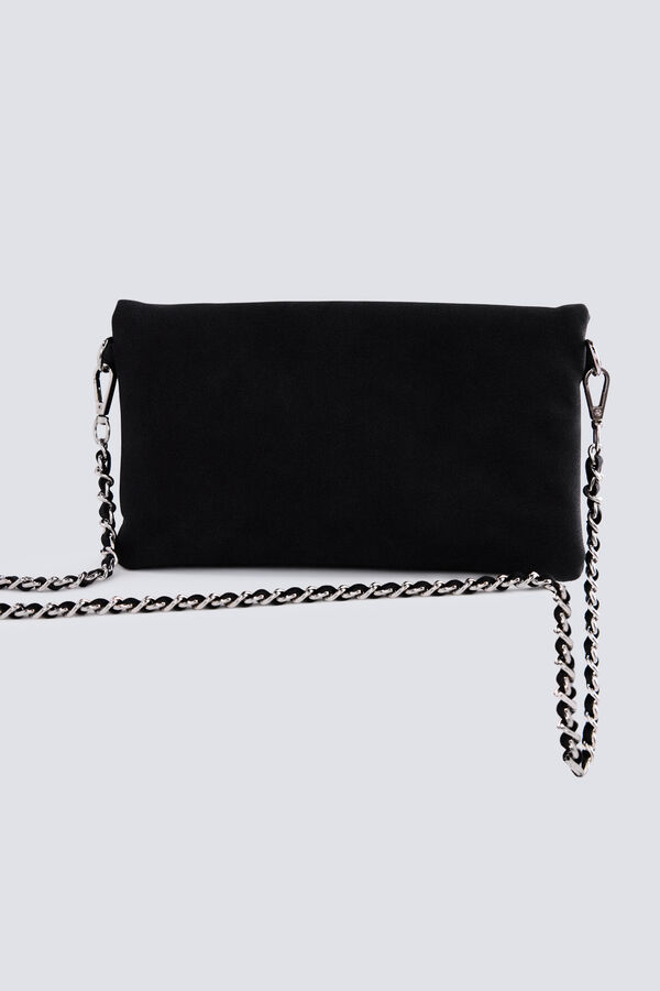 Springfield Bolsa de ombro efeito camur&ccedil;a estrela preto