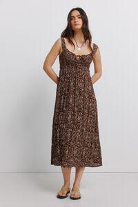 Springfield Vestido midi smock no peito
