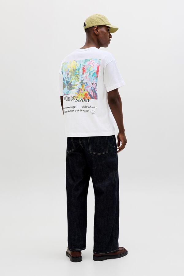 Jack & Jones T-shirt loose em algod&atilde;o branco