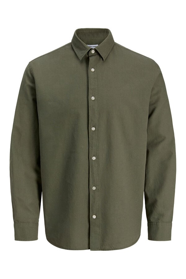 Jack & Jones Camisa manga comprida em linho fino cru