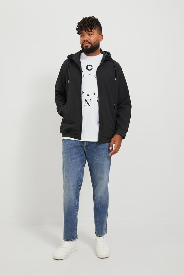 Jack & Jones PLUS Blus&atilde;o softshell com capuz preto