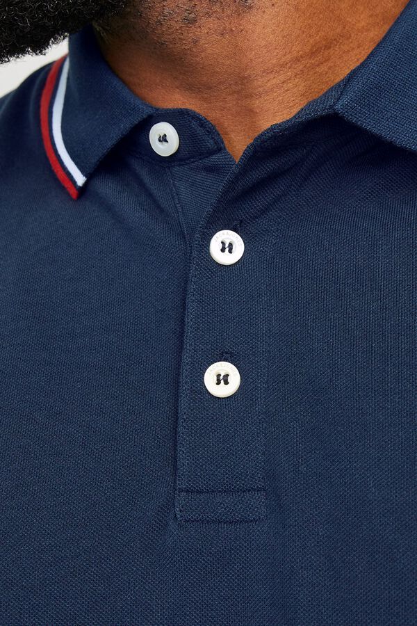 Jack & Jones PLUS Piqu&eacute; regular polo shirt blue
