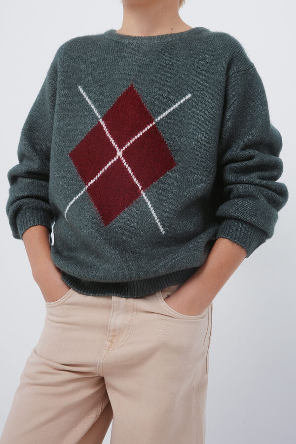 Springfield Kids Jersey rombos caqui niño verde