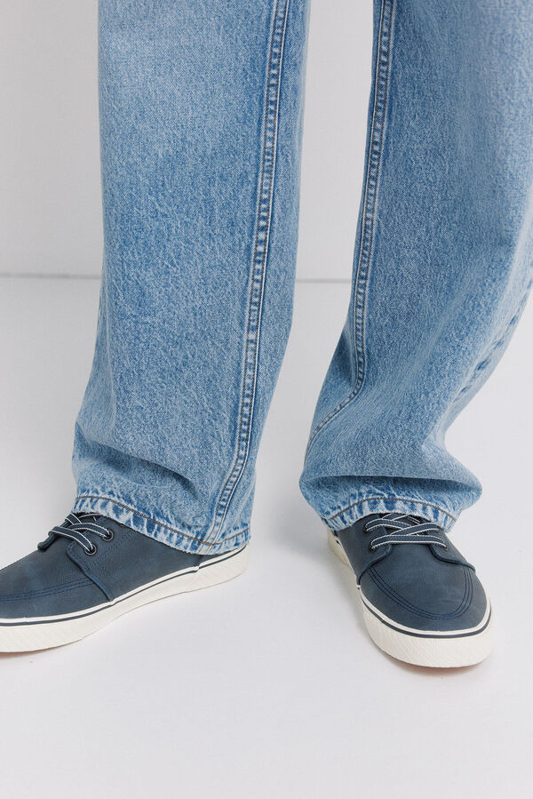 Springfield Sneaker ic&oacute;nica em efeito pele azul