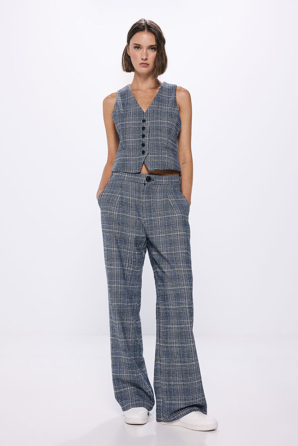 Springfield Chaleco cuadros beige