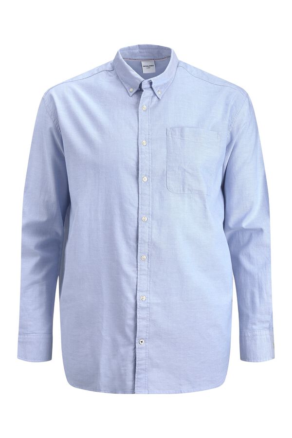 Jack & Jones PLUS Camisa Oxford de manga comprida azul