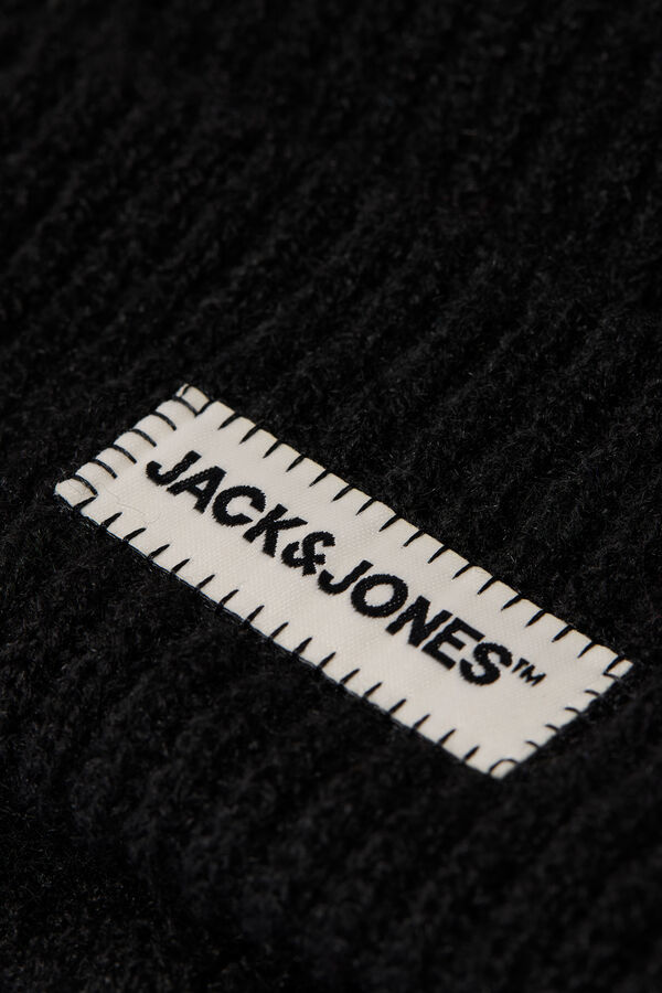 Jack & Jones Gorro de malha com poli&eacute;ster preto