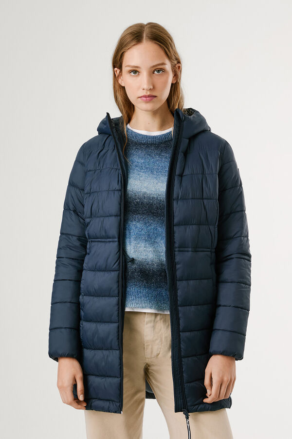 Pepe Jeans Jaqueta longa acolchoada de plumas azul