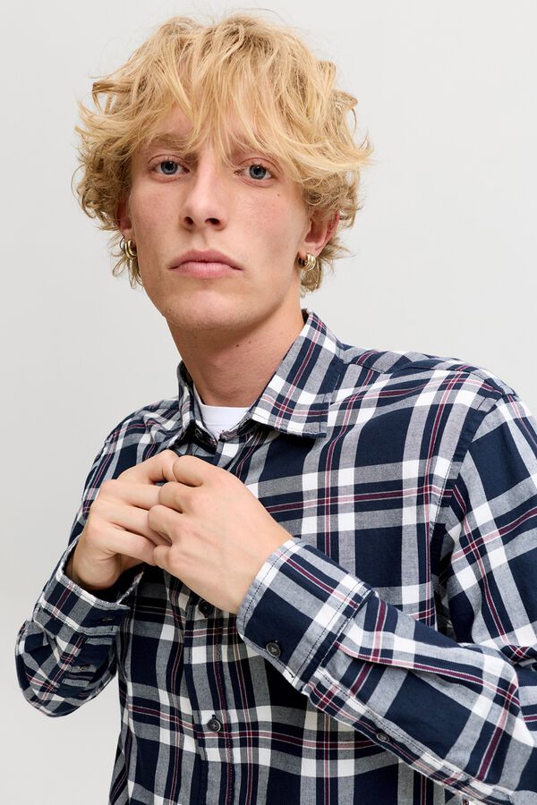 Jack & Jones Camisa regular aos quadrados azul