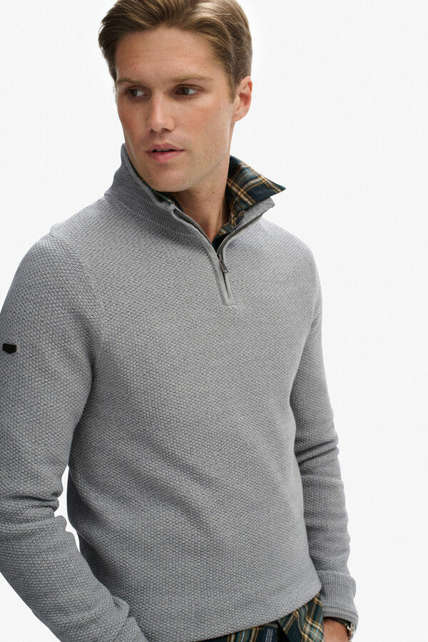 Superdry T-shirt de gola redonda cinzento