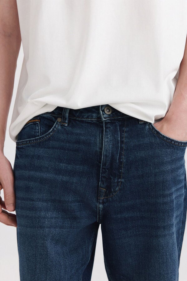 Springfield Jeans lavagem escura regular fit azul
