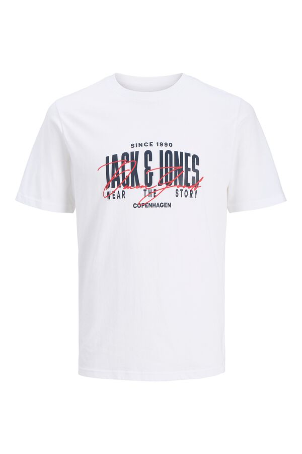 Jack & Jones PLUS T-shirt de manga curta estampada branco