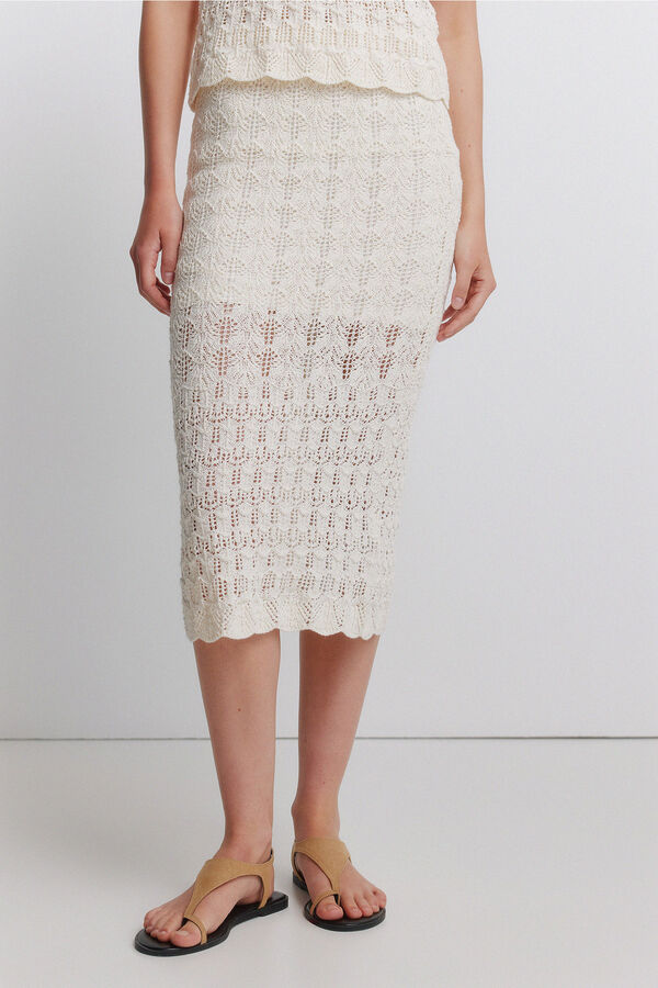 Springfield Falda pointelle marfil