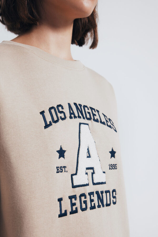 Springfield Sweatshirt com estampa urbana camel