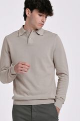 JVZ Camisola de gola polo estruturada vison