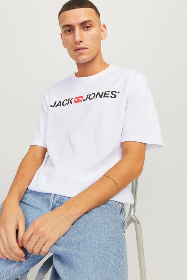 Jack & Jones T-shirt regular com logo branco