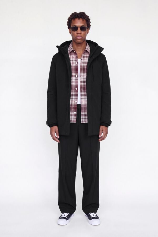 Jack & Jones Parka imperme&aacute;vel com capuz preto