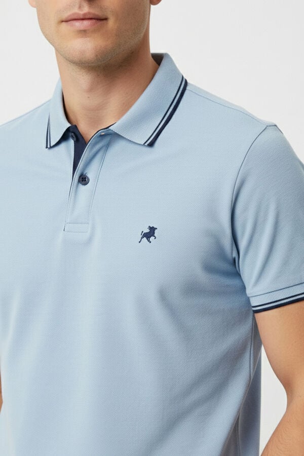 Lois Polo de manga curta com logo bordado azul