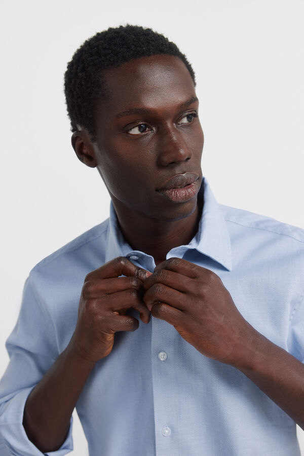 Springfield Camisa social com estrutura de f&aacute;cil cuidado azul