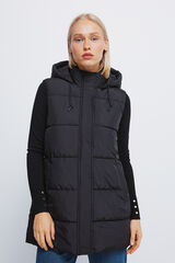 Springfield Colete com capuz em poliéster reciclado preto