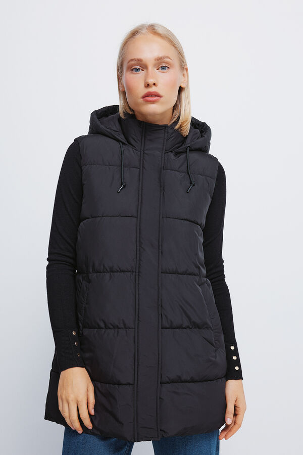 Springfield Colete com capuz em poliéster reciclado preto