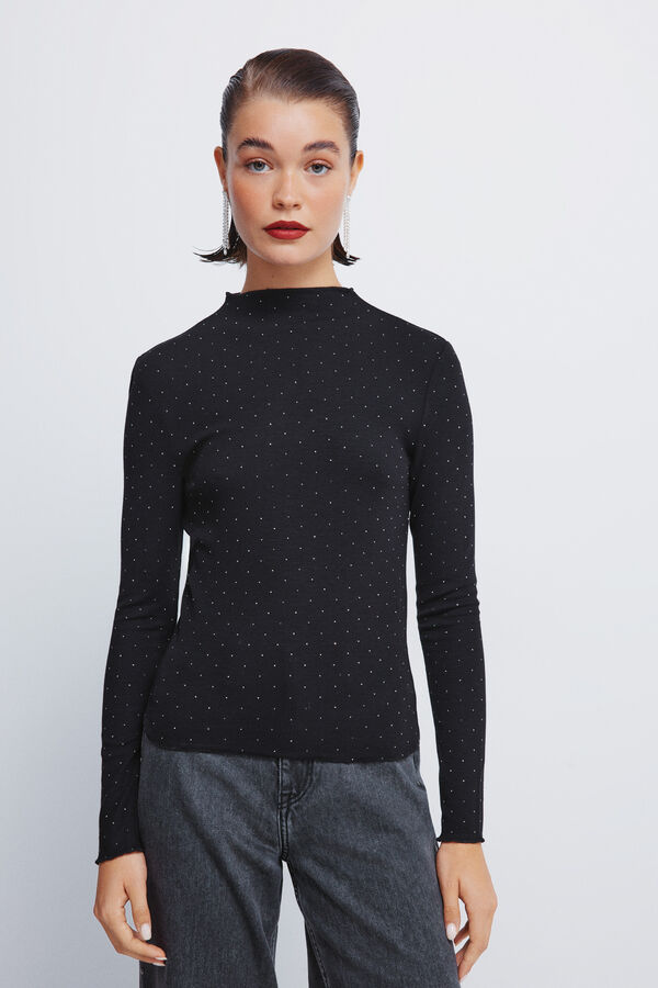 Springfield T-shirt com strass preto