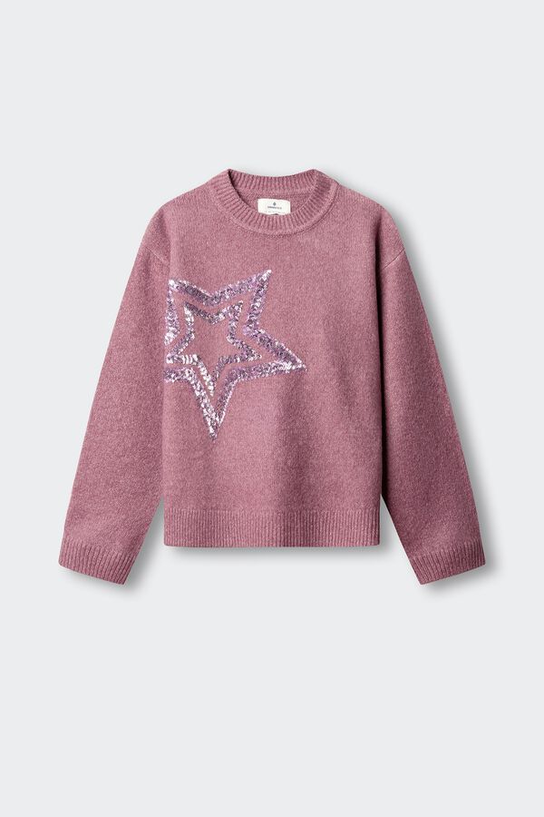 Springfield Kids Camisola estrela lateral lantejoulas menina rosa