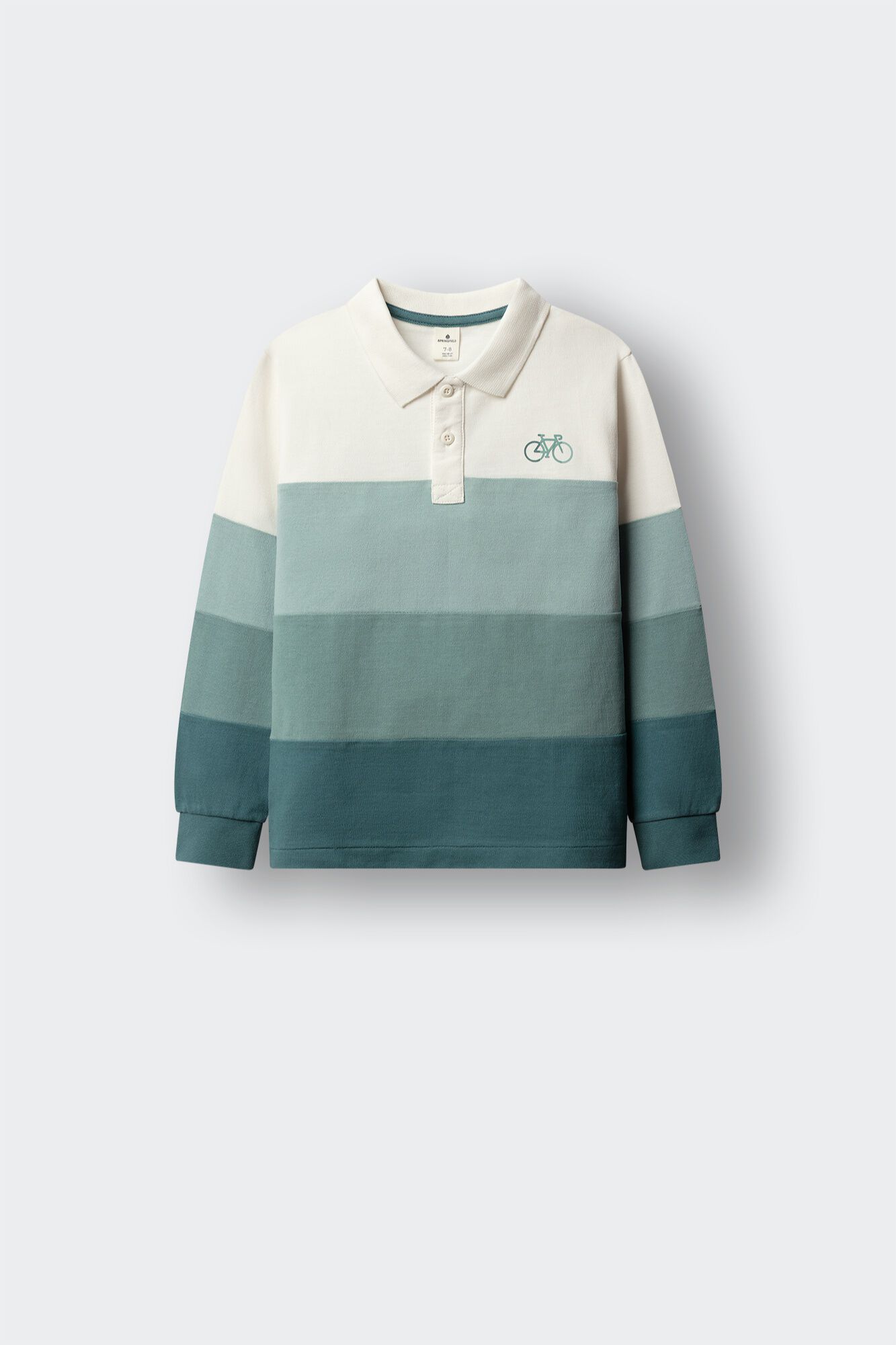 Springfield Kids Polo de manga comprida com recortes e costuras para menino