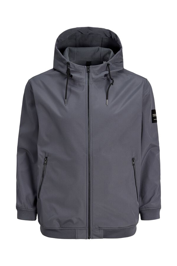 Jack & Jones PLUS Blus&atilde;o softshell com capuz cinzento