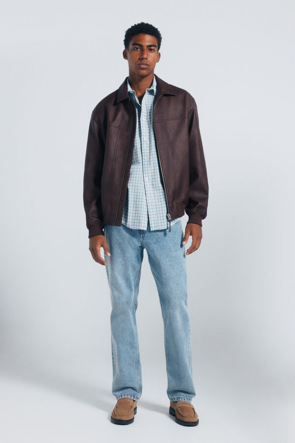 Springfield Blusão efeito pele cru